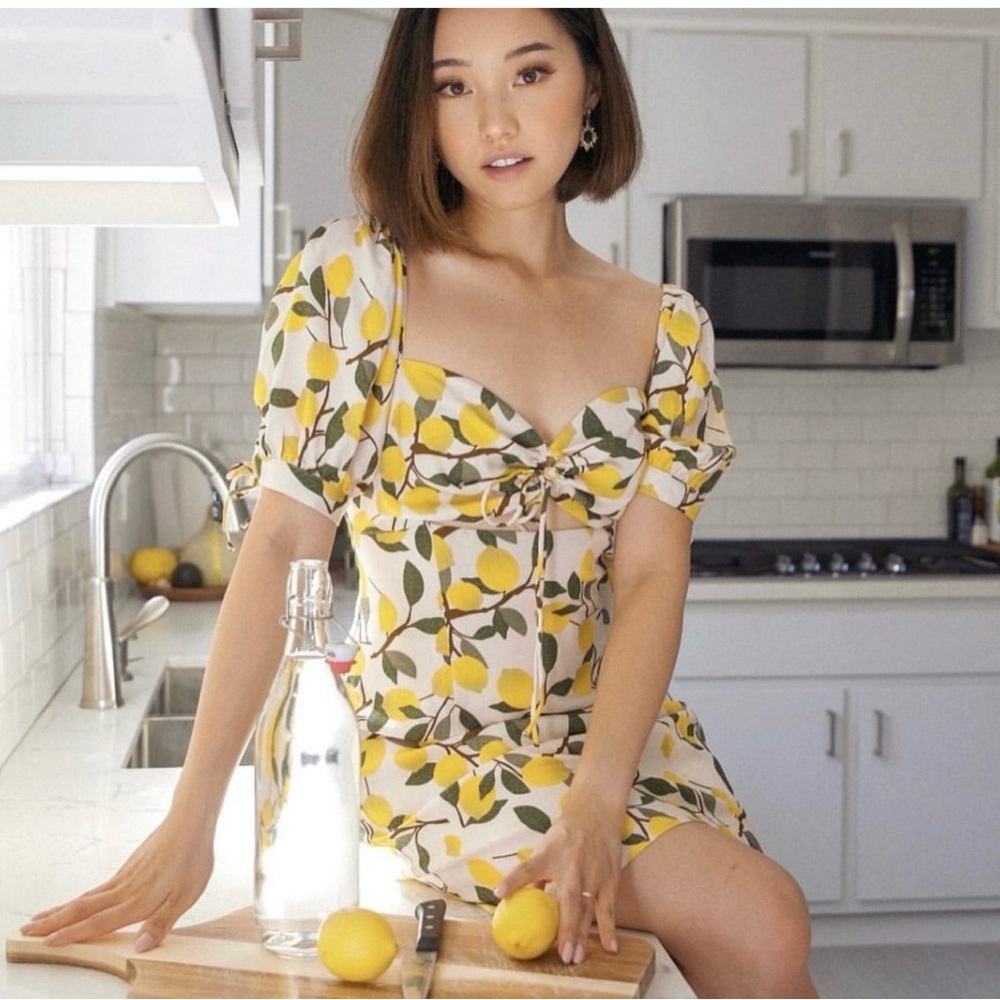 Lemon Print Mini Dress